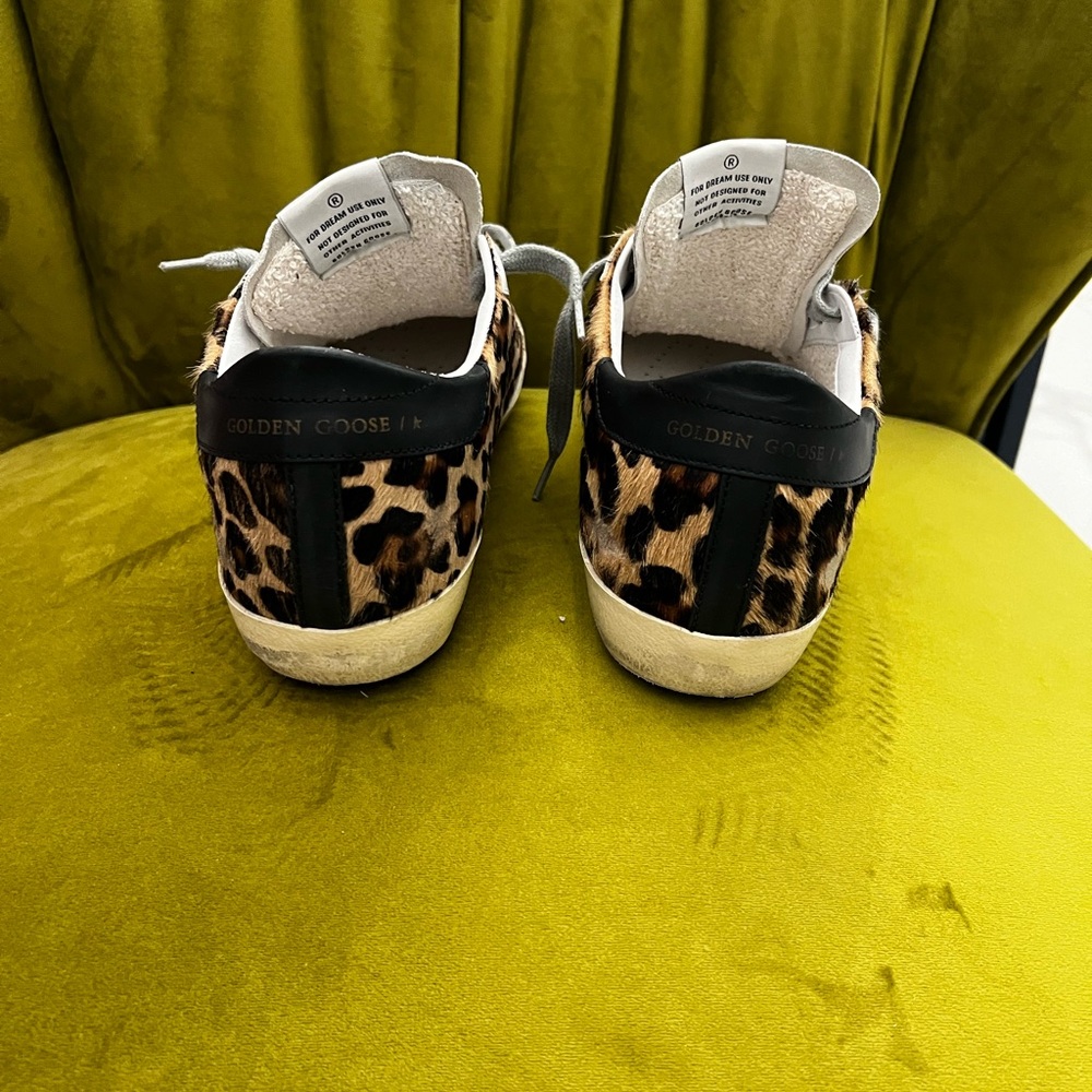 Golden Goose Calf Leather Leopard Super Star Sneaker - Picture 7 of 16
